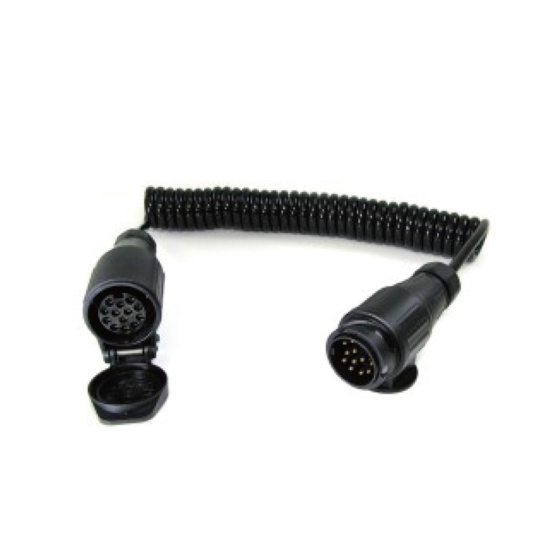 7-polet PU-spiralspole 6x1+1x1,5mm2 med 13pins plastplugg og 13pins plastkontakt. Kabellengde 1m, 2m,3m.....JH008-Z