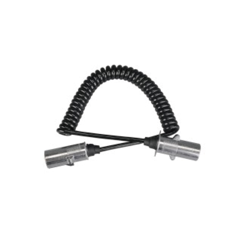 7-polet PU-spiralspole, 2 metallplugger 24v, N-type, kabellengde 1m,2m,3m.....JH016-A