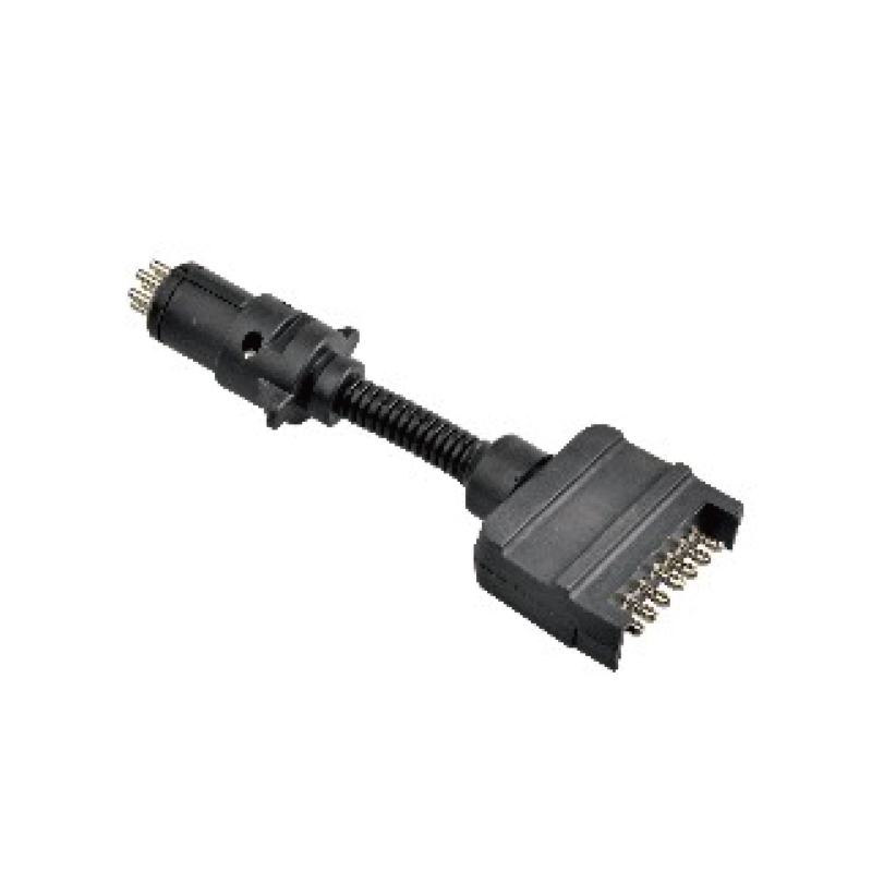 7-pins flat stikkontakt på bil til 7-pins liten rund plugg på tilhenger JH019-B