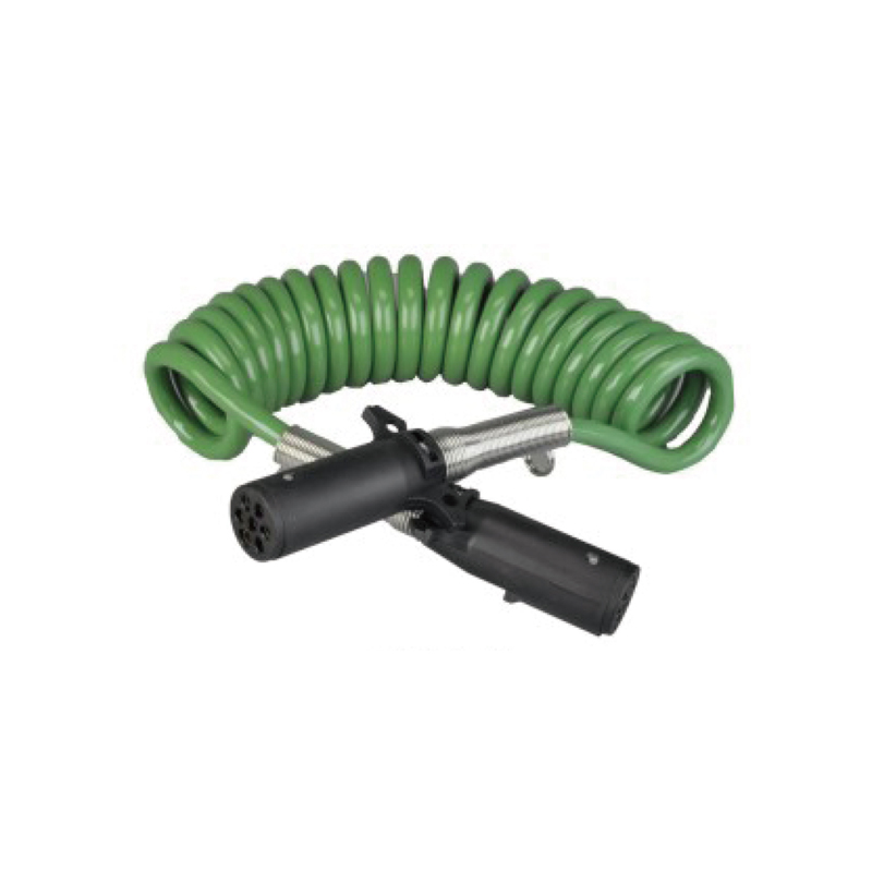Grønn spiralspole med to plastplugger 24V, stiftskrue type; kabellengde 1m 2m 3m......JH092-A