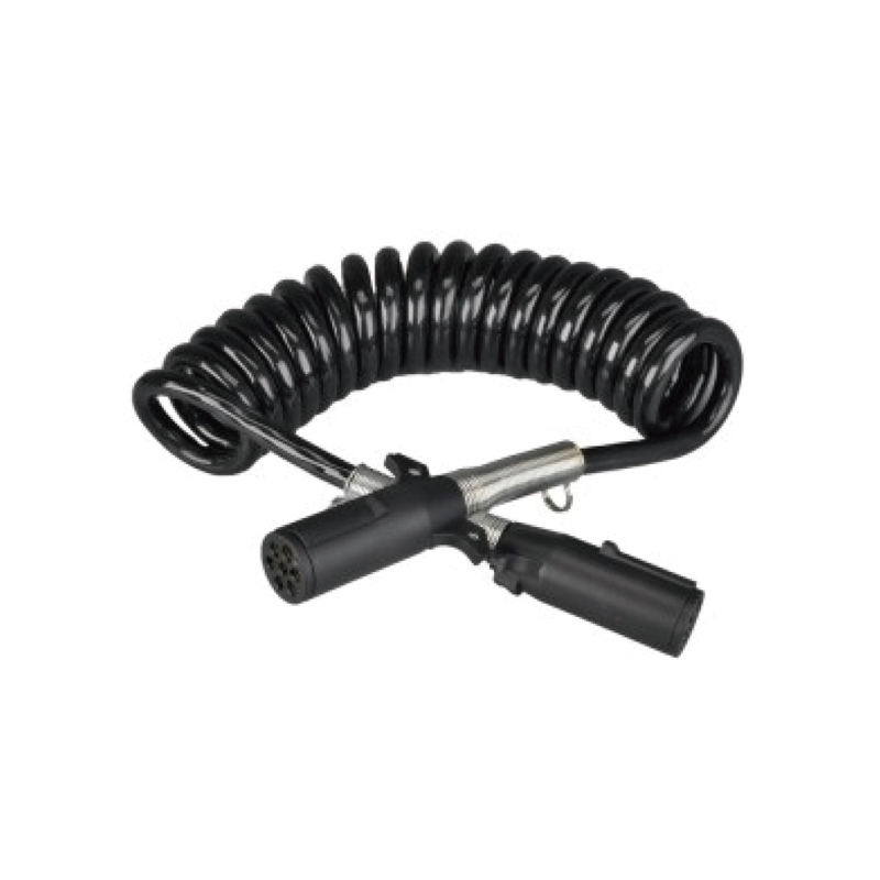 Sort spiralspole med to plastplugger 24V, stiftskrue type; kabellengde 1m 2m 3m......JH092-C